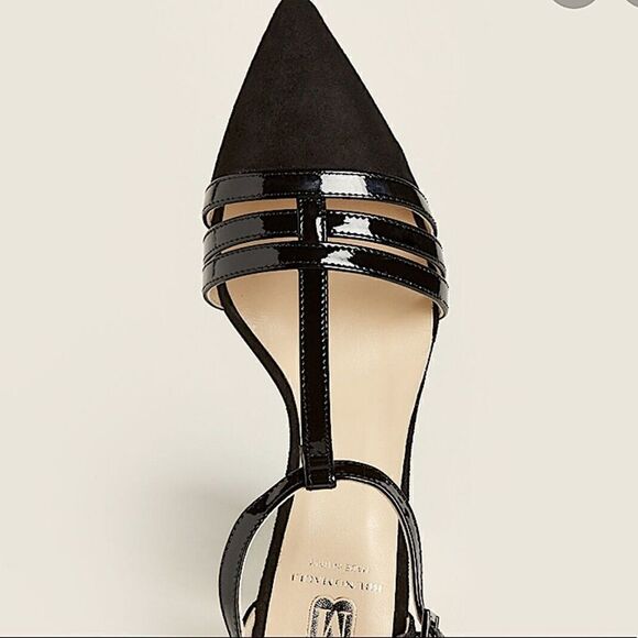 Bruno Magli Cassia Black Leather T Strap Heels - Picture 6 of 8